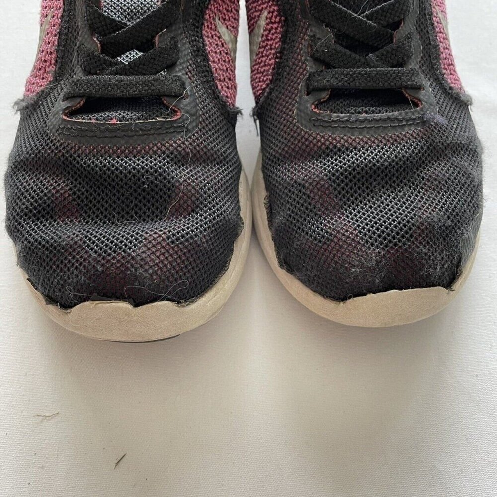 Nike Kids Black & Pink Worn Athletic Shoes With Velcro Straps 11.5C - Picture 3 of 10